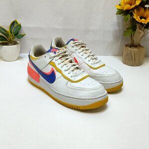 Nike Air Force 1 Shadow Leather Sneaker CI0919-105 WMNS US10 White Crimson Blue